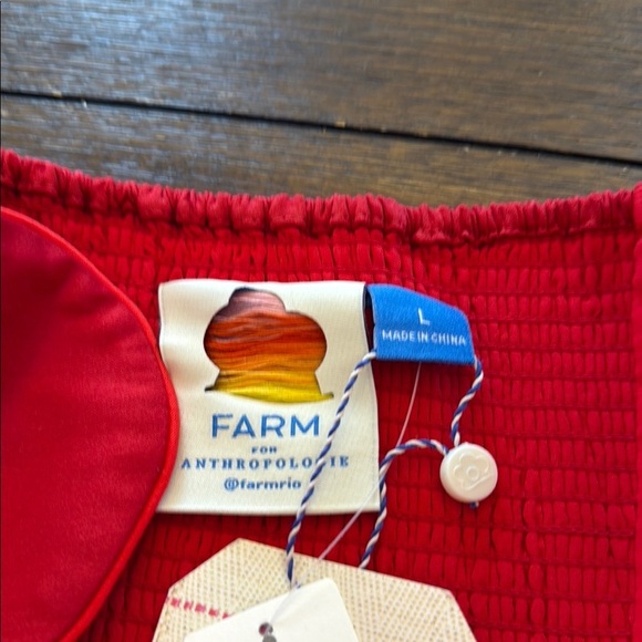 Farm Rio x Anthropologie Strapless Heart Mini Dress Large - Picture 10 of 12